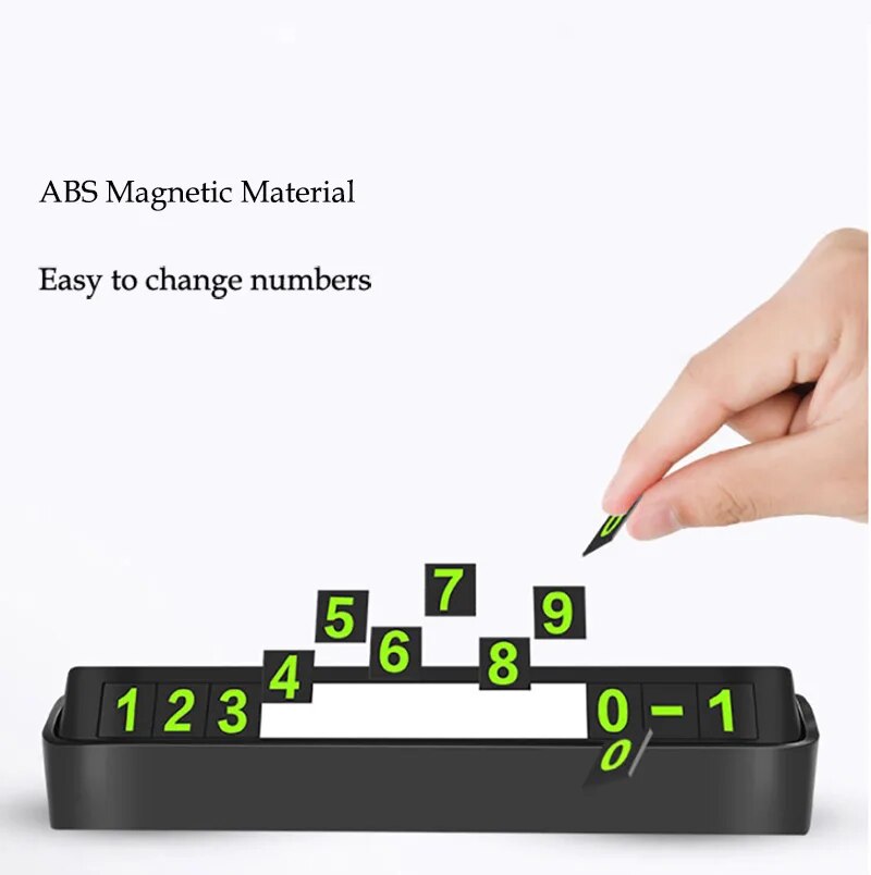 Bảng số  - Kích thước: 56*125.7*37.3mm - Bảng ghi số điện thoại đặt taplo cho xe ô tô.