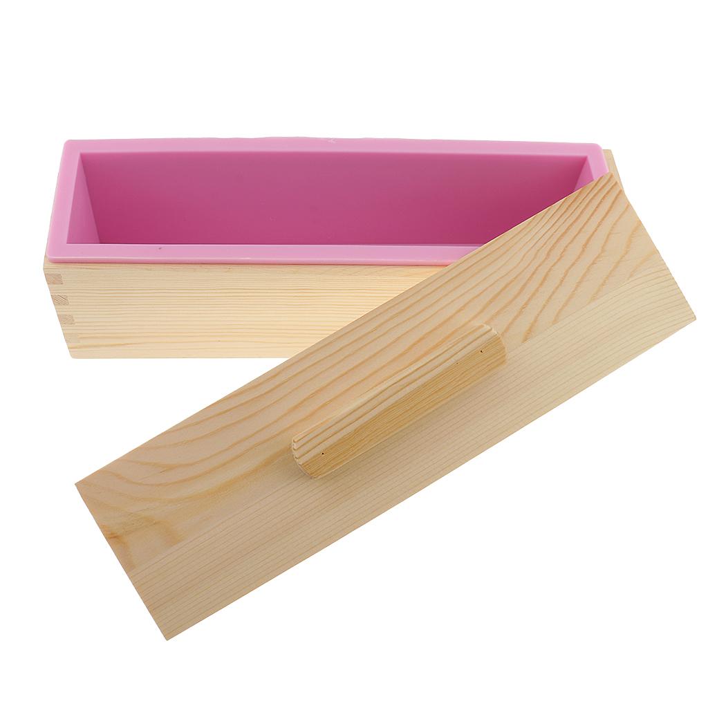 Hình Chữ Nhật Silicone Khuôn Khuôn Hộp Gỗ Lip DIY Bánh Mì Nướng Loaf Khuôn
