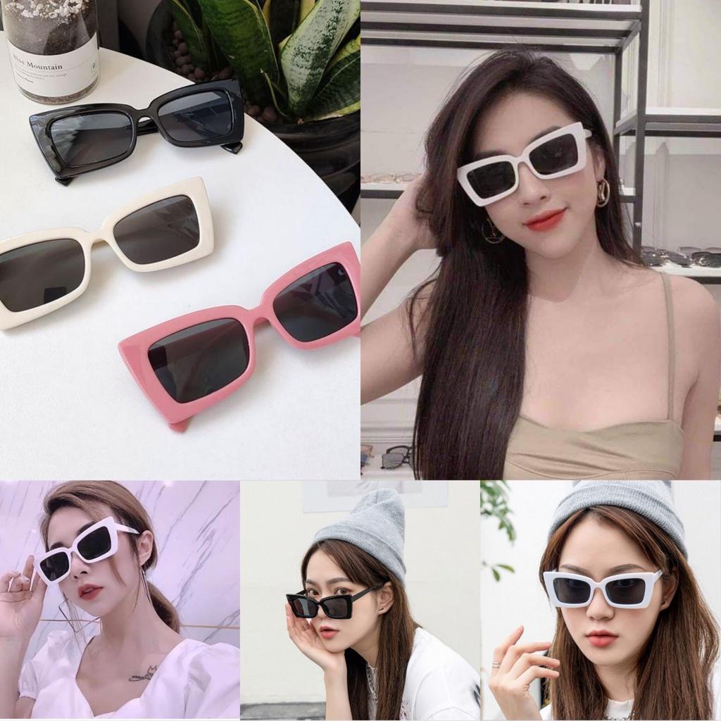 Kính Mát Gọng Vuông Phong Cách Cổ Điển Chống Tia Uv Cho Nam Nữ