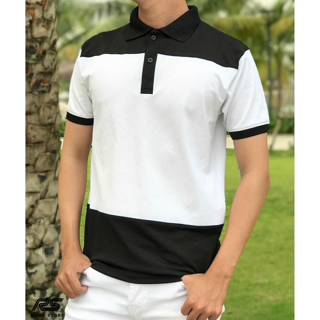 Áo Polo nam phối ngang vải cá sấu Cotton xuất xịn, chuẩn form - GUCATIN