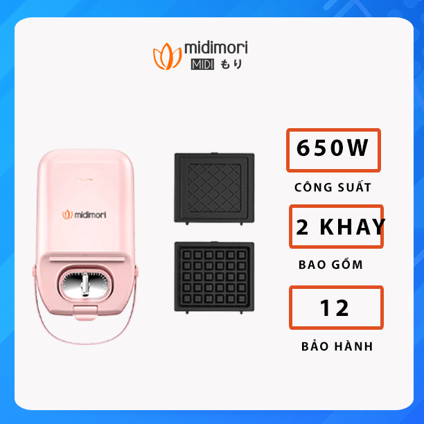 Máy Nướng Bánh Mì Mini Đa Năng Midimori MDMR-1366 (650W) - Hàng chính hãng