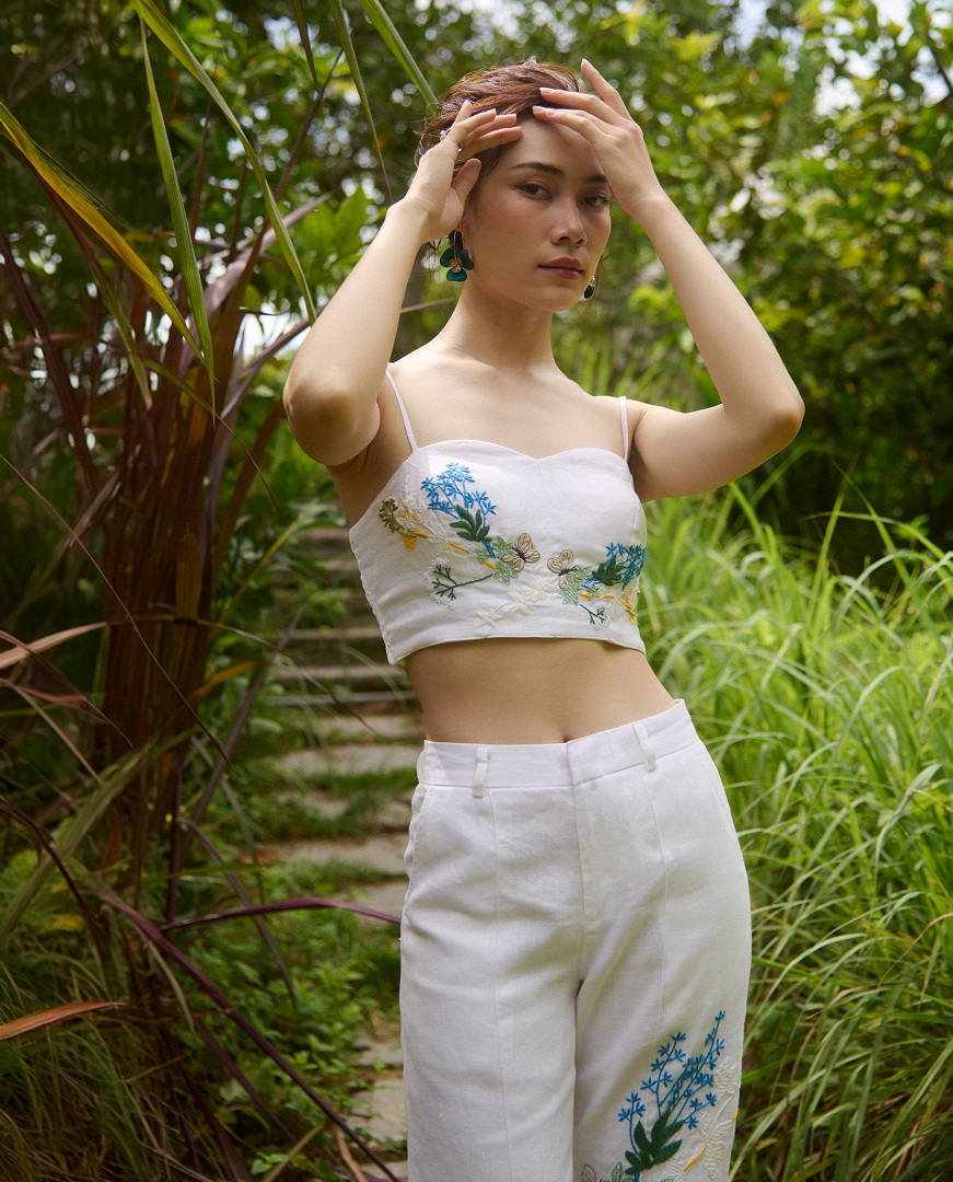 Quần Linen Thêu Tay Mơ PAN206 thời trang thiết kế Hity