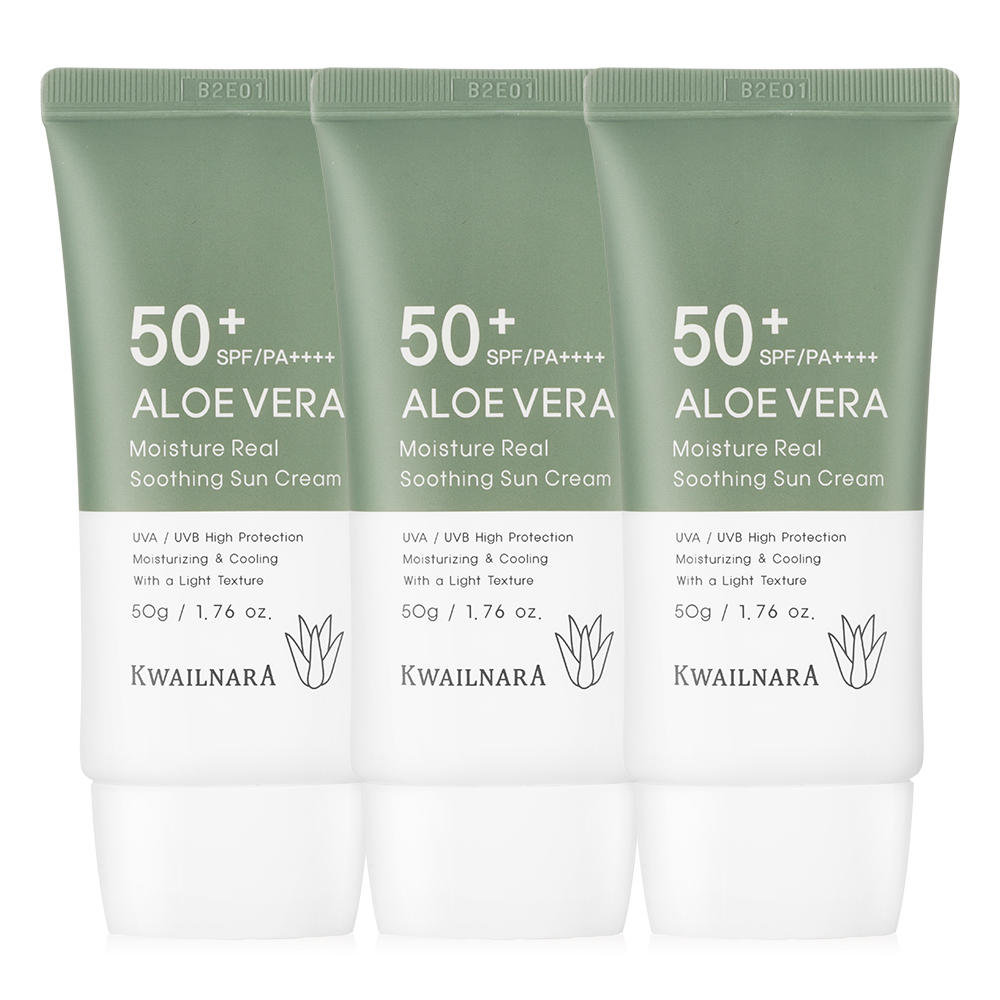 Kem chống nắng Lô hôi dịu da, kiềm dầu Kwailnara Aloe Vera Sun Cream SPF50+ PA++++ 50g