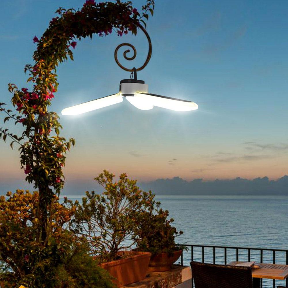 Đèn cắm trại Đèn năng lượng mặt trời di động ngoài trời 60 LED Đèn pin có thể sạc lại USB