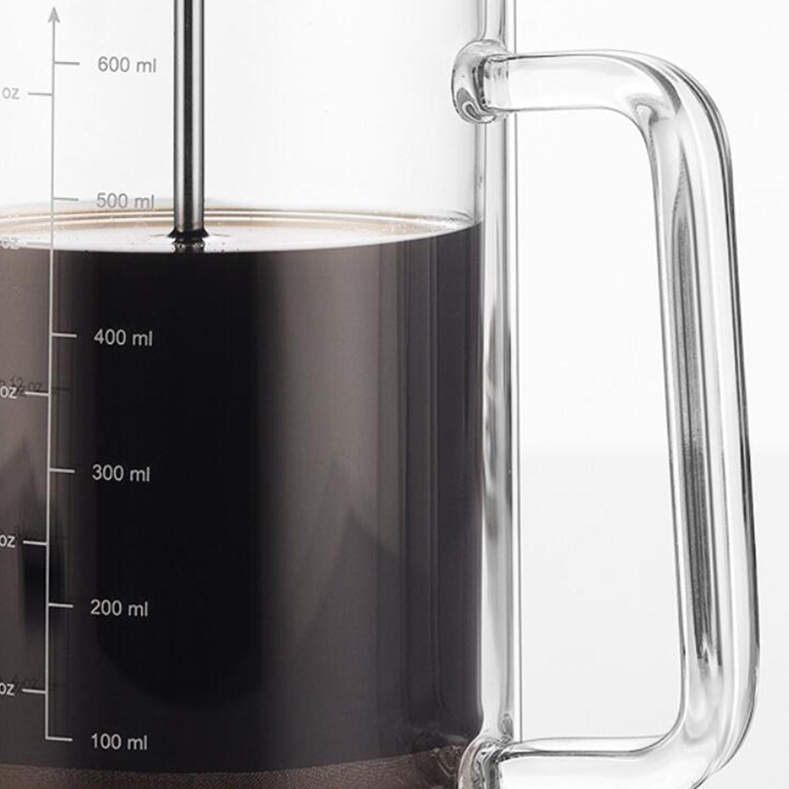 20oz Double Walled French Coffee Maker Heat Resistant Borosilicate Glass Coffee Pot with Stainless Steel Filter