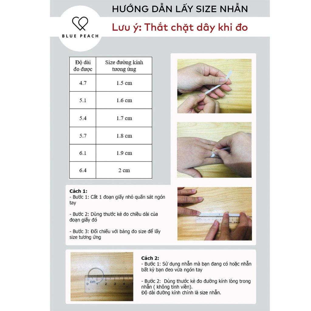 Nhẫn Đôi Bạc Blue Peach First Love ND255