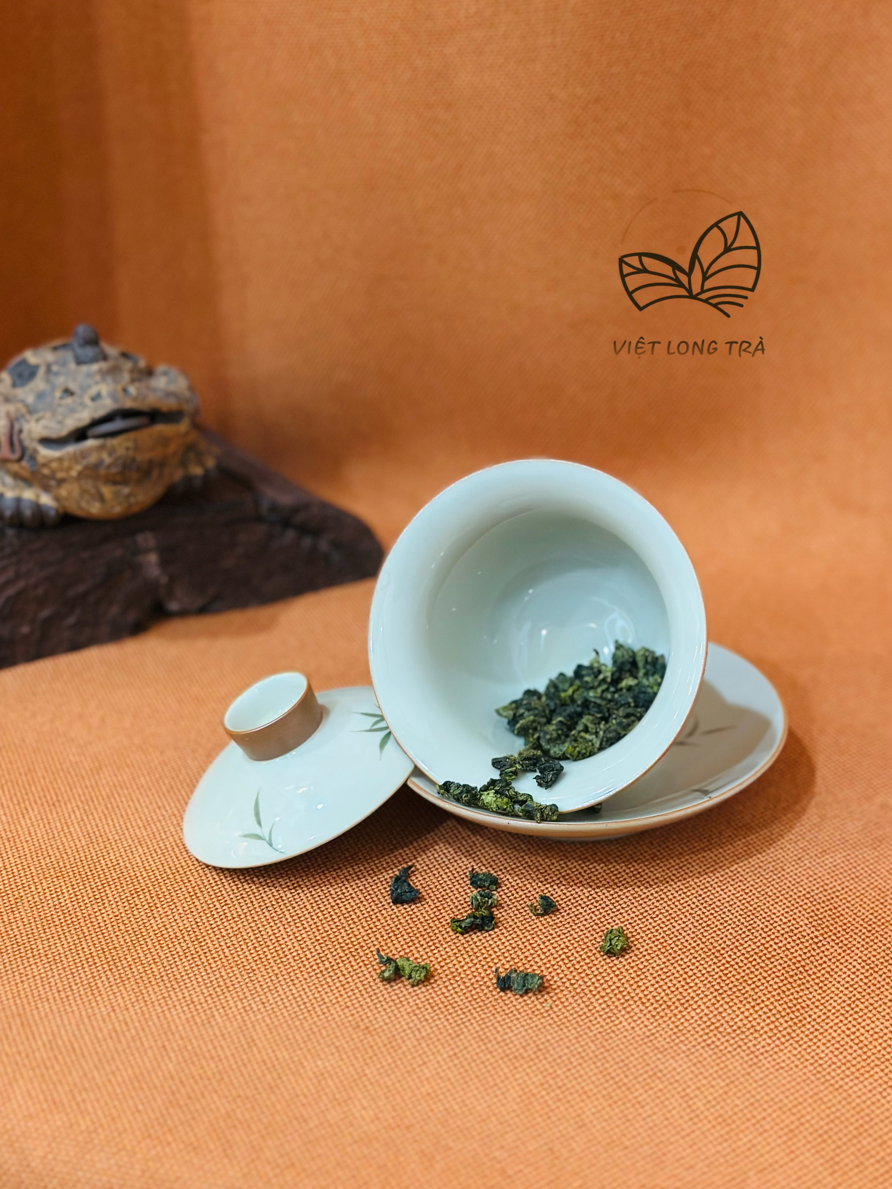 CHÉN KHẢI SỨ - HOẠ TIẾT TRÚC VẼ TAY - LỚP MEN BÓNG MỊN - 145ML - CHÉN GAIWAN PHA TRÀ