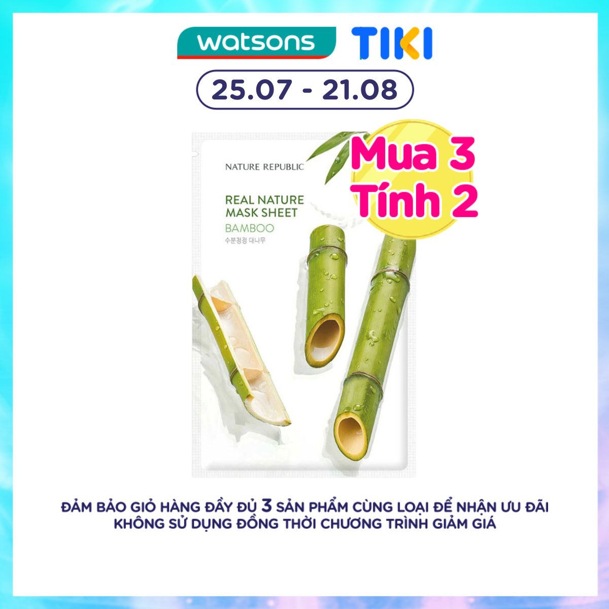 Mặt Nạ Giấy Nature Republic Chiết Xuất Tre Tự Nhiên Real Nature Bamboo Mask 23ml