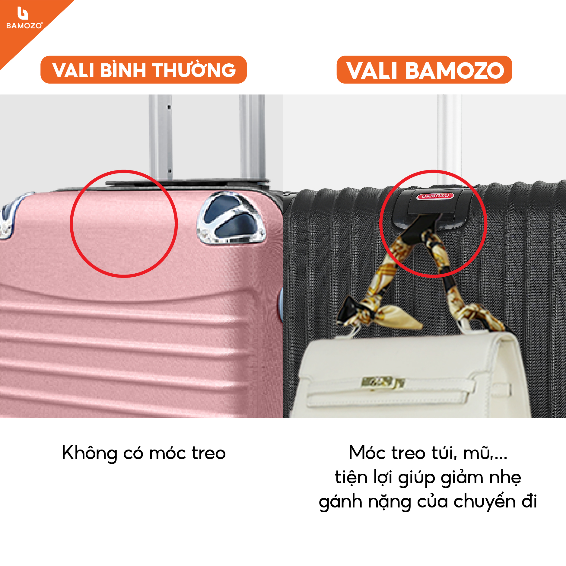 Hình ảnh Vali du lịch BAMOZO 8809 vali kéo nhựa được bảo hành 5 năm