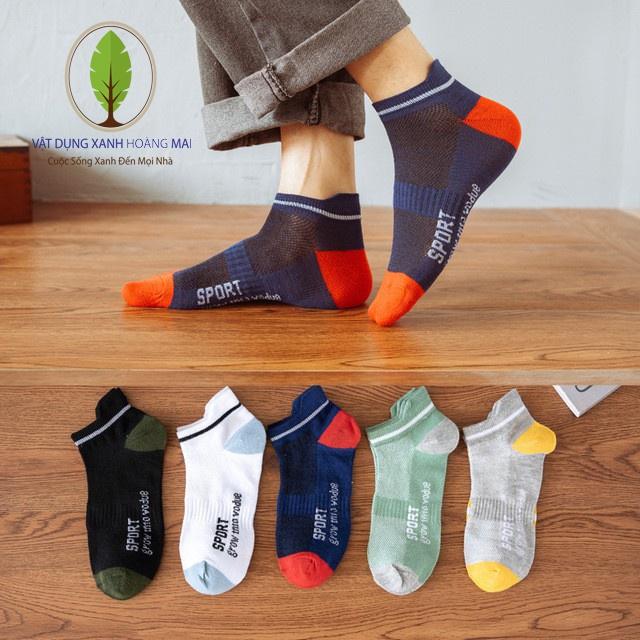 Tất Ngắn Cổ Nam, Nâng Gót, Sport, Chất Liệu Cotton, Chất Đẹp, Thiết kế hiện đại, Thoáng