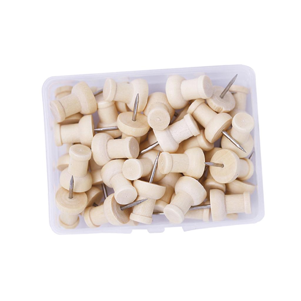 Gỗ Tự Nhiên Đầu Đẩy Chân Trang Trí Ngón Cái Tacks Sử Dụng trên Nút Chai Ban, Bản Đồ