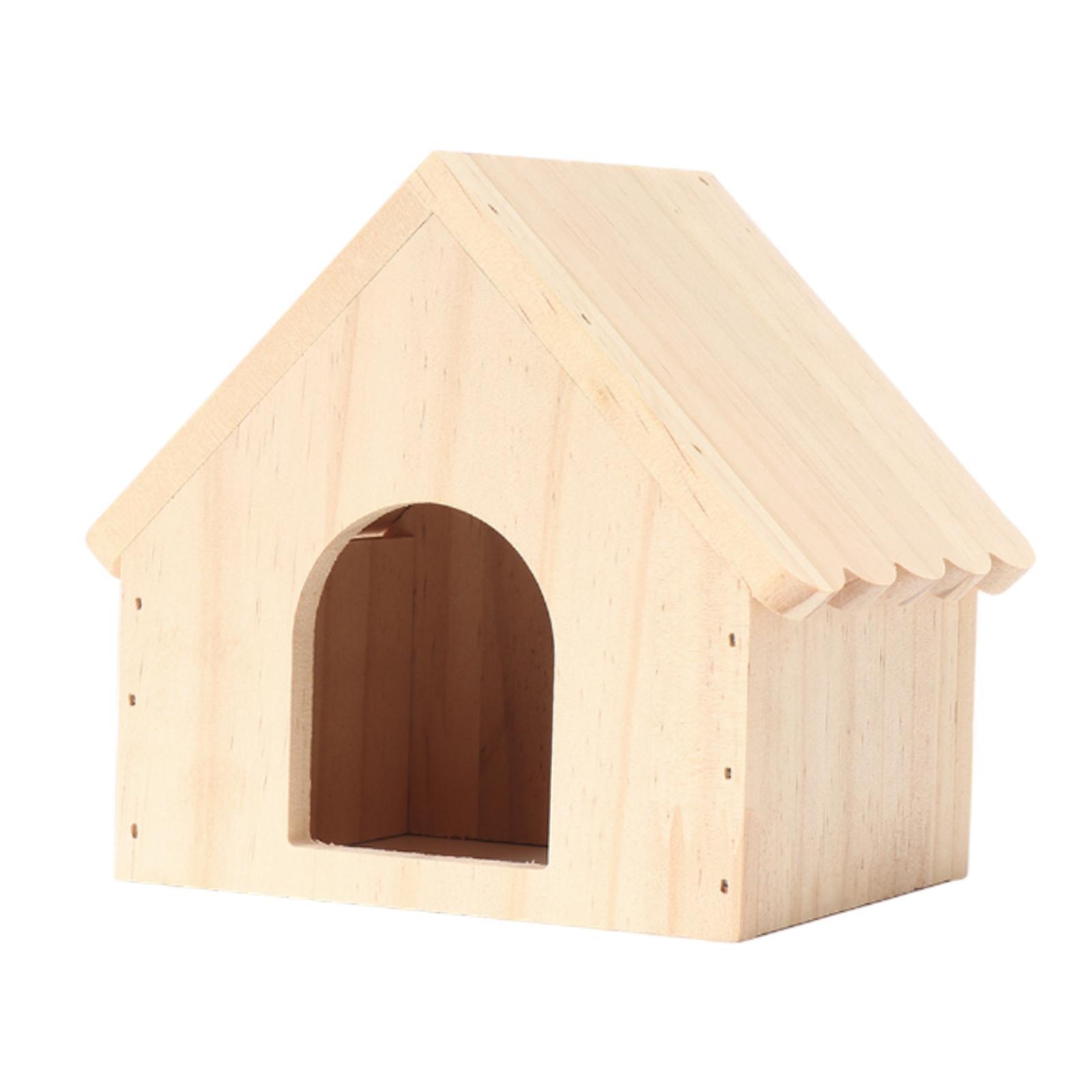 Hamster Wood House Hut Cage Accessories for Syrian Hamsters Lemmings Gerbils