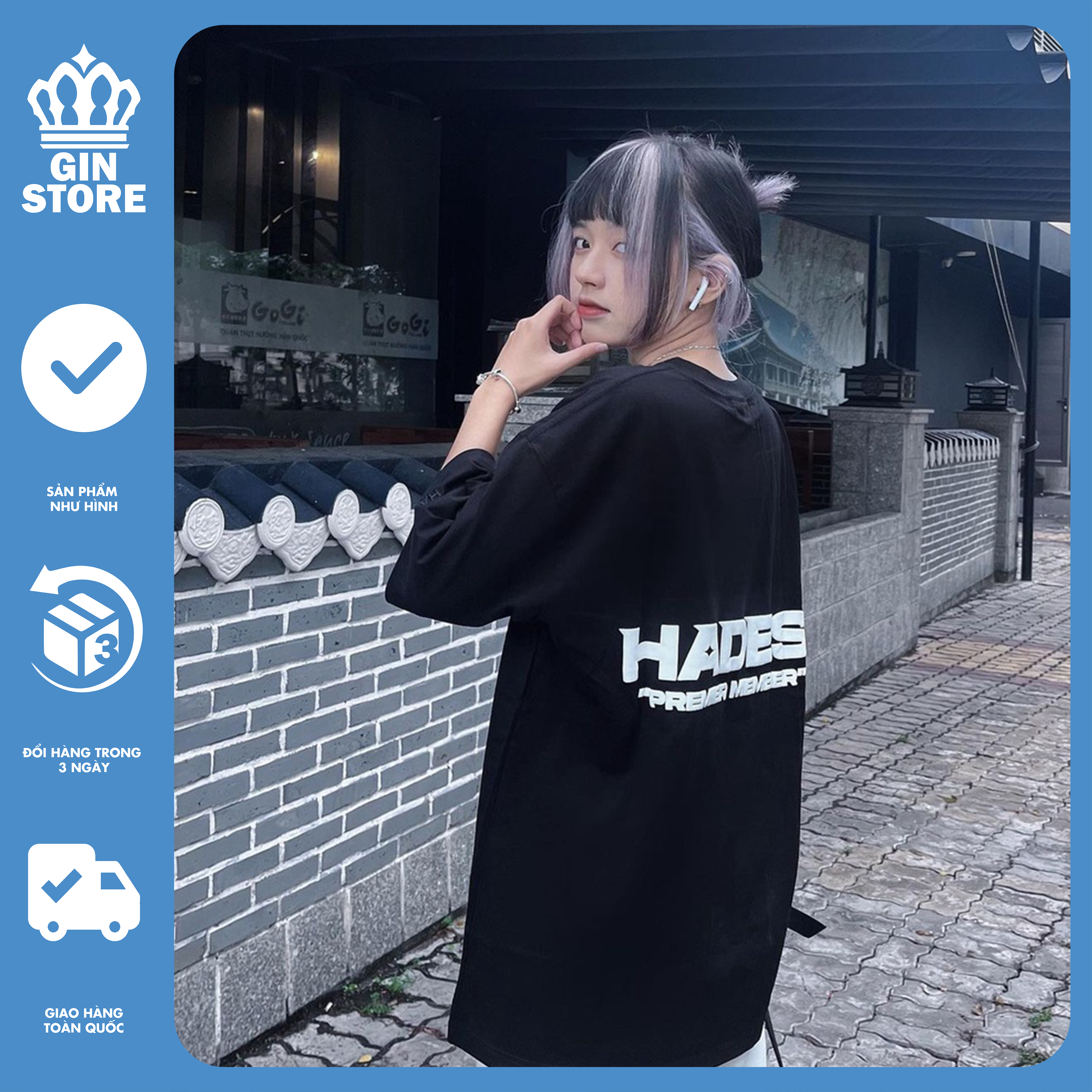 Áo thun Hades basic nam nữ áo thun tay lỡ hades sài gòn Full local brand phong cách ulzzang - Gin Store