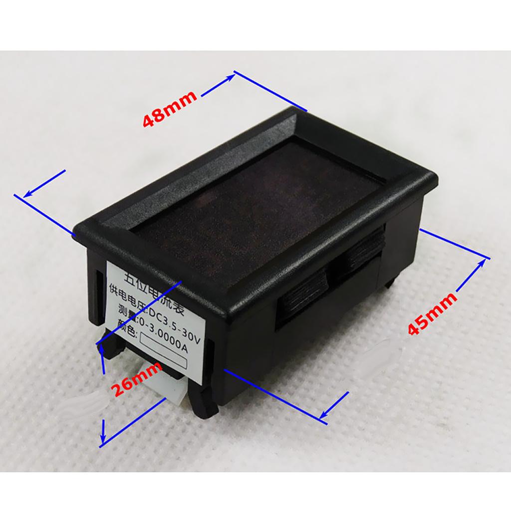 DC 3.5-30V Mini 5 Digit Digital Red LED Ammeter Current Meter Panel Car