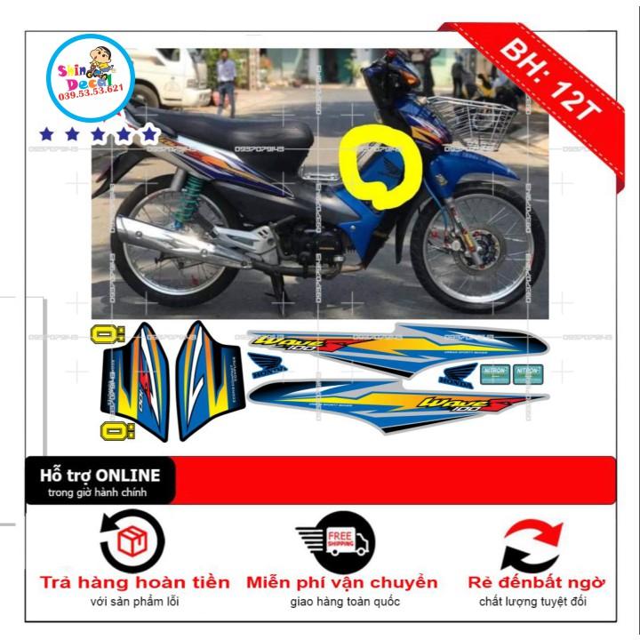 Tem rời wave S 100 bạc xanh đen