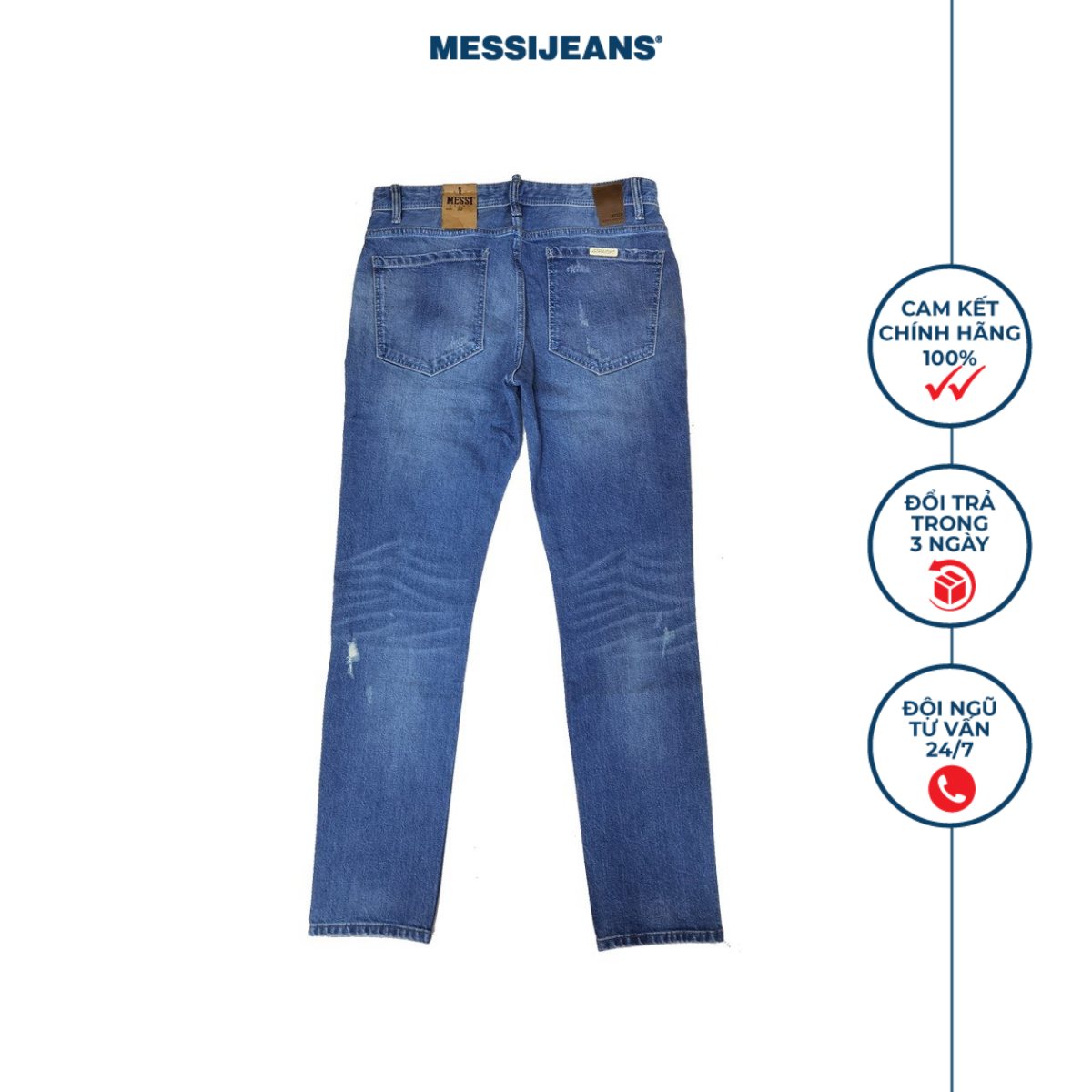Quần jean nam ống đứng rách MESSI SJM-549-17