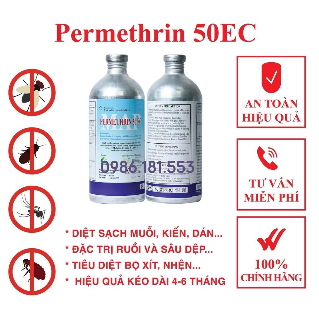 Combo 12 Chai (1 Thùng) Thuốc Diệt Muỗi MAP PERMETHRIN 50EC Quy Cách Chai 1Lít