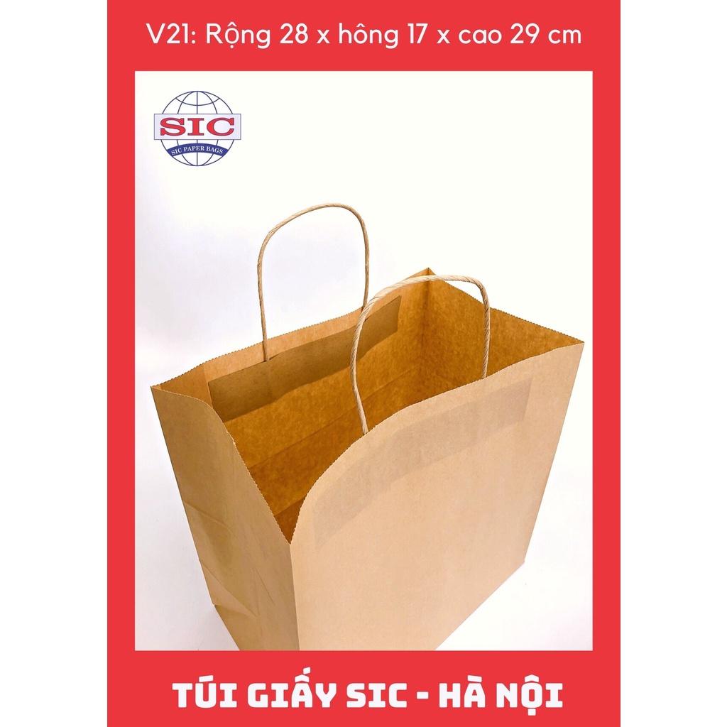 10 CHIẾC TÚI GIẤY KRAFT V21: 28x17x29cm CÓ QUAI