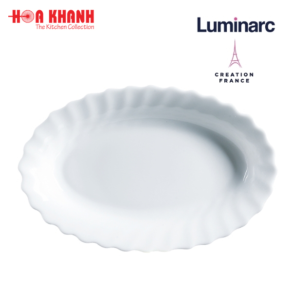 Đĩa Oval Thủy Tinh Luminarc Diwali Trianon Trắng 22cm cường lực, kháng vỡ - 1 đĩa - N3648