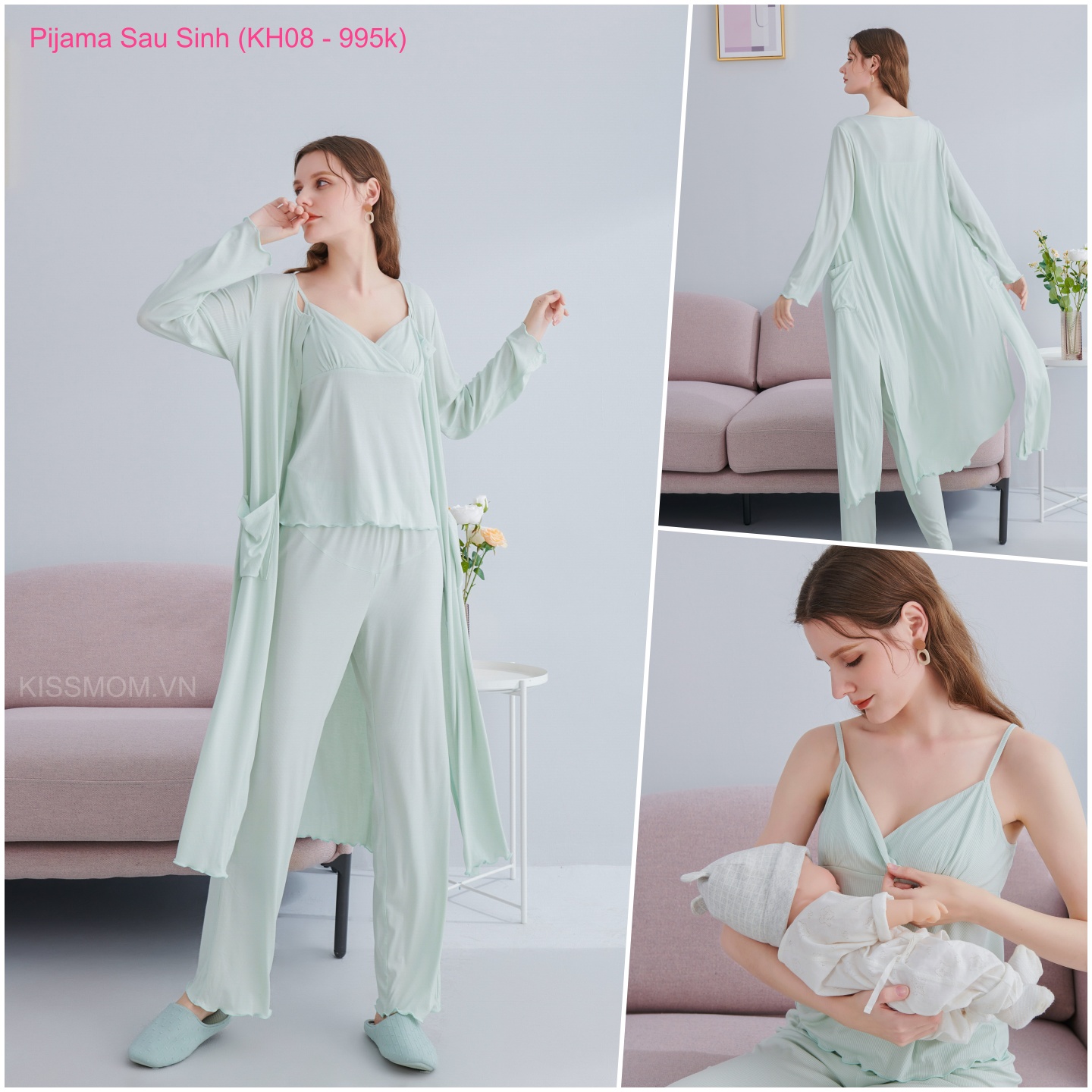 Pijama Bầu Sau Sinh Hàng Đẹp Cao Cấp, Siêu Mềm, Mịn, Mát, Thấm hút mồ hôi cho Mẹ mặc mát mùa hè