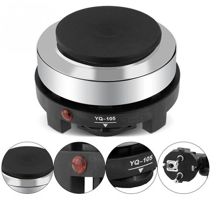 Bếp điện mini 500W đa năng không kén nồi chuyên dùng cho ấm pha cafe moka pot, bếp điện pha trà, cà phê, đun sáp, phích cắm 2 chấu