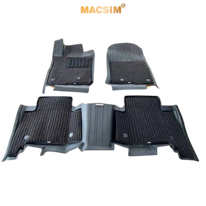 Thảm lót sàn 2 lớp 2 hàng ghế  xe ô tô TOYOTA PRADO 2010+ Nhãn hiệu Macsim 3W chất liệu nhựa TPE đúc khuôn cao cấp - màu đen
