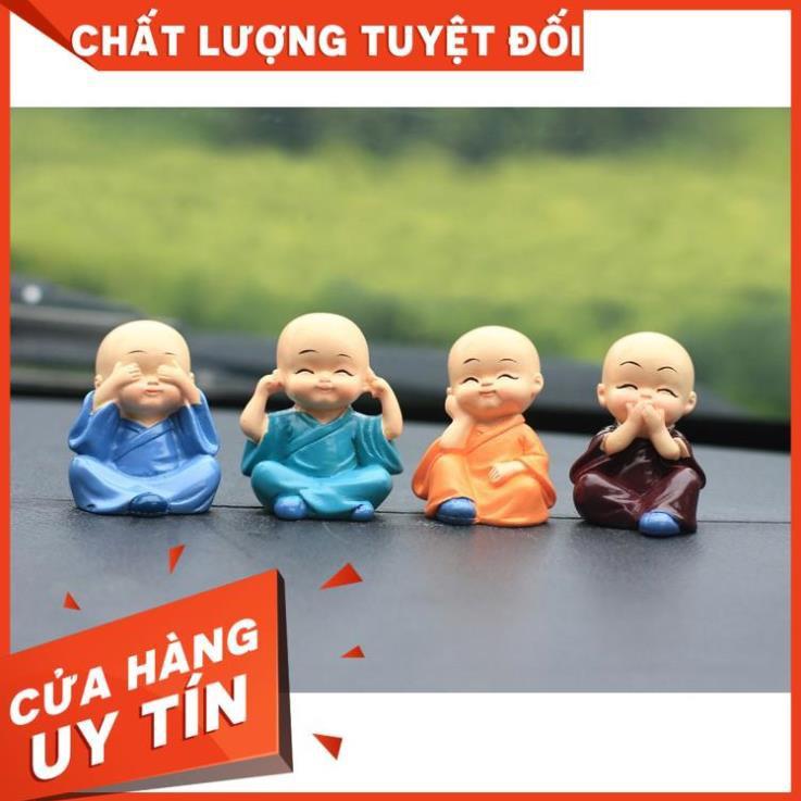 Tượng chú tiểu phong thủy,bộ 4 tượng tứ không trang trí xe ô tô