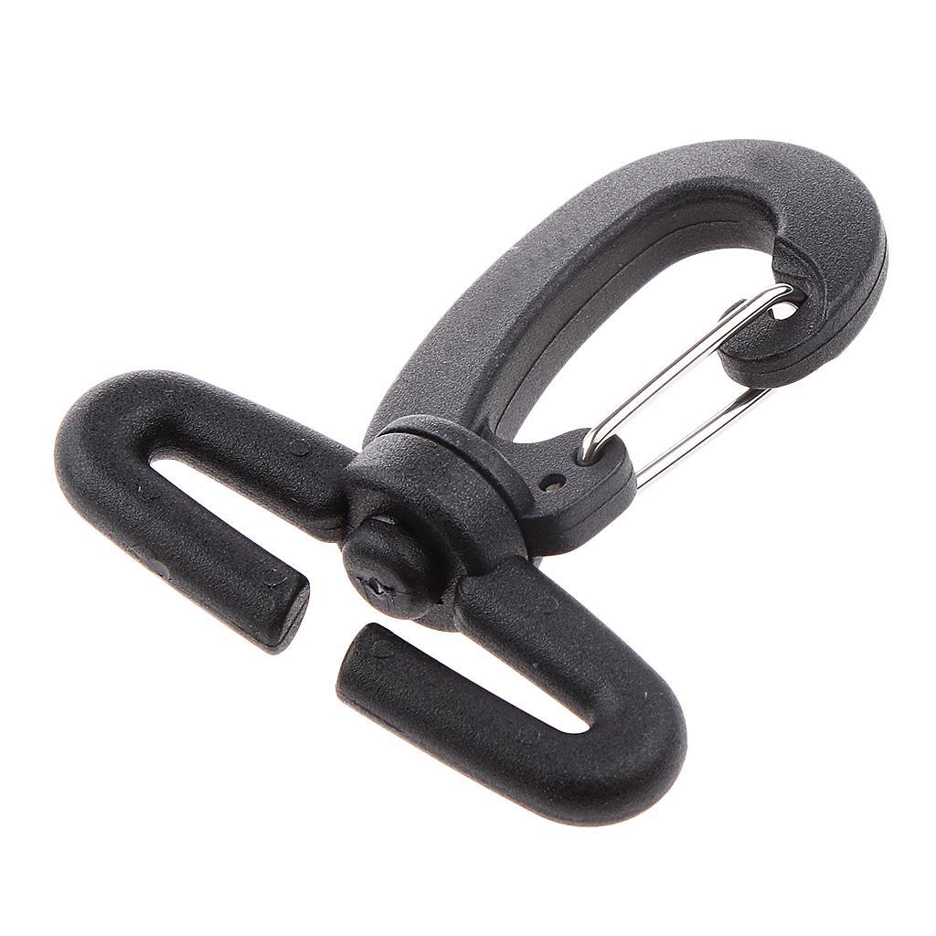 3xBlack Nylon Swivel Snap Hook Clip Backpack Bag Webbing Buckle 40mm