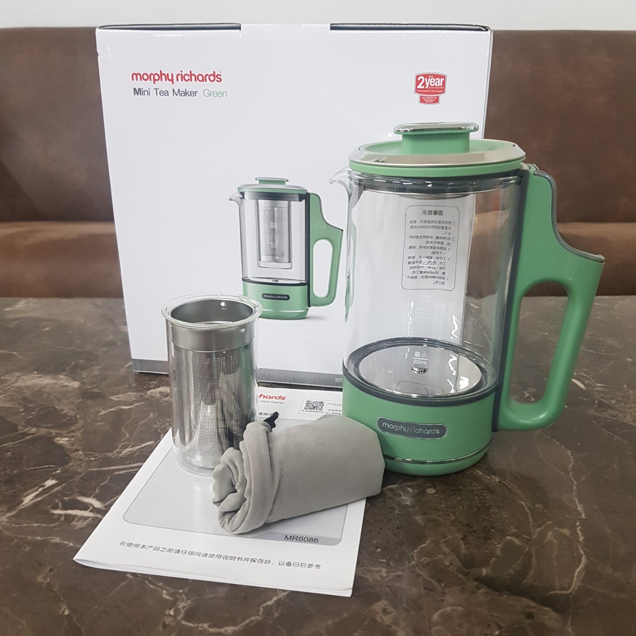 Bình đun nước, pha trà đa chức năng Morphy Richards MR6086, dung tích 600ml, công suất 400W - Hàng chính hãng, bảo hành 24 tháng