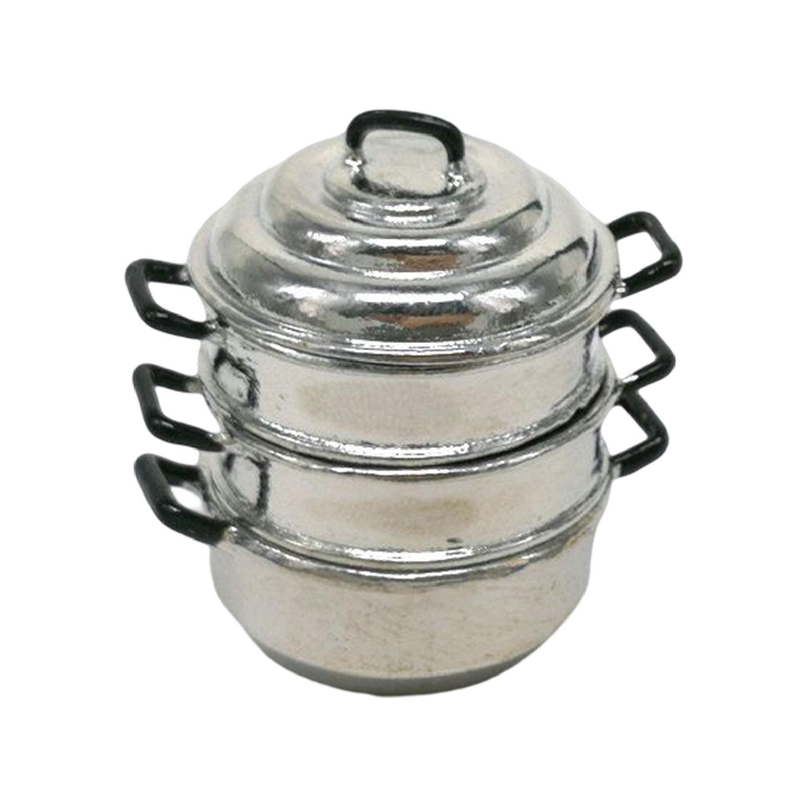 1/12 1/6 Dollhouse Accessories 3 Floors Party Supplies Dollhouse Miniature Accessories Kitchen Utensils Pot for Mini House Dollhouse Decor