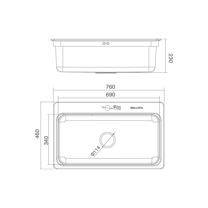 Chậu rửa chén Malloca MS 1022D - Hàng Chính Hãng