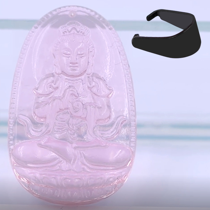 Mặt Dây Chuyền Phật Đại Nhật Như Lai Đá Pha Lê Hồng Size Nhỏ 3.6cm & Size Lớn 5cm - Tặng Kèm Móc Inox - Phong Thủy 868 - May Mắn - Bình An