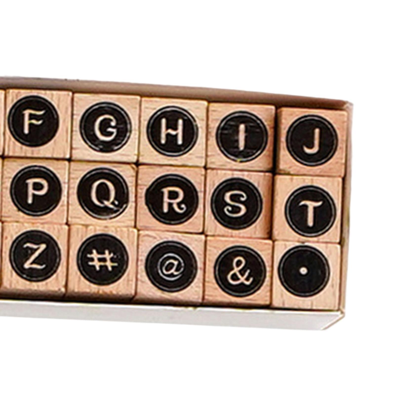 2 Set of Wooden Letters Rubber Stamp Set Scrapbook Stationery DIY Art