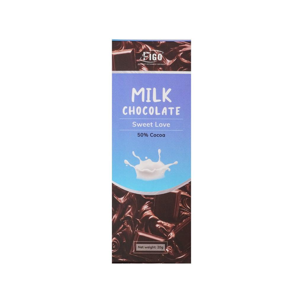 Milk Chocolate không nhân 20g FIGO VIET NAM 50% cacao ĐỒ ĂN VẶT