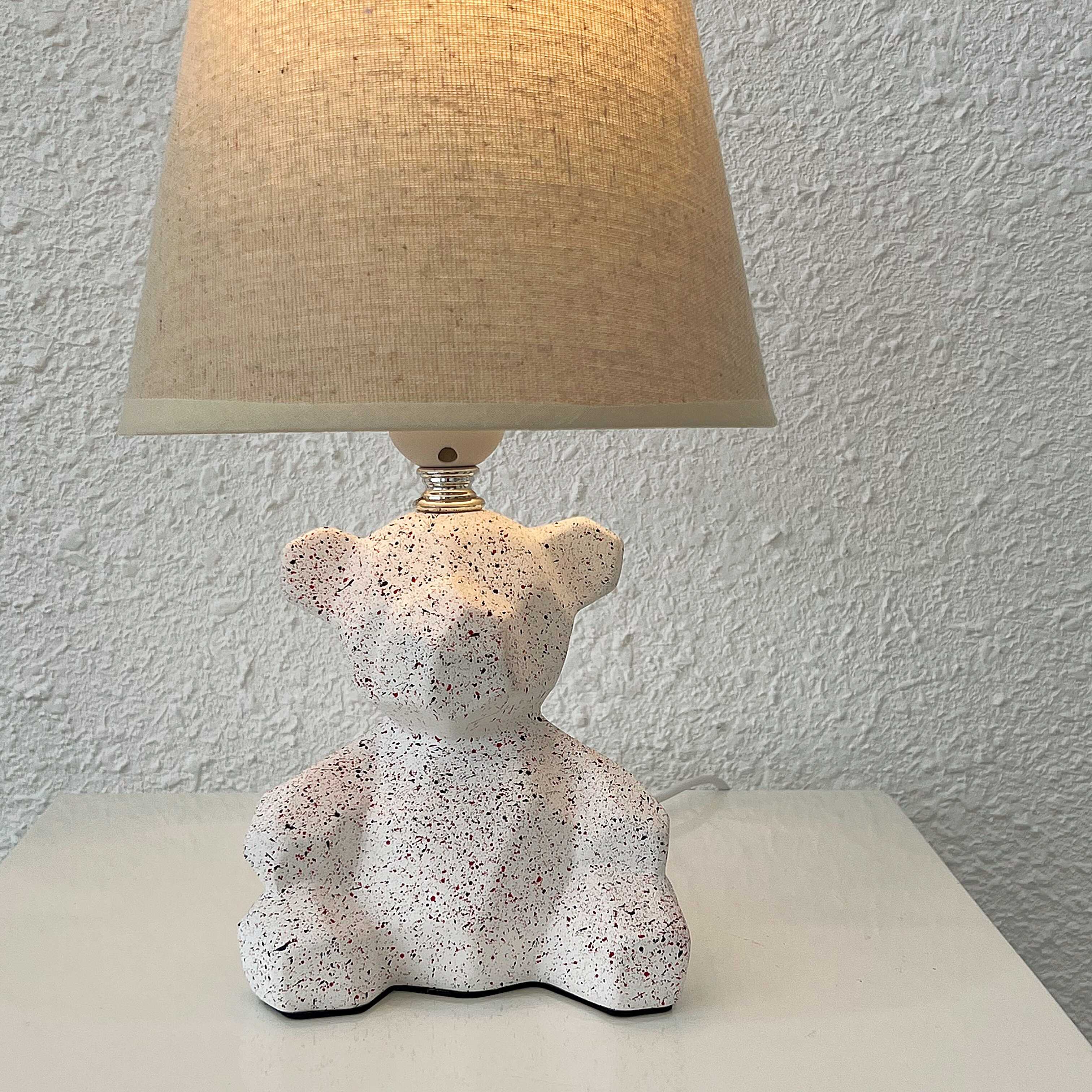 Đèn ngủ hình gấu màu trắng dễ thương bằng gốm sứ DBG002