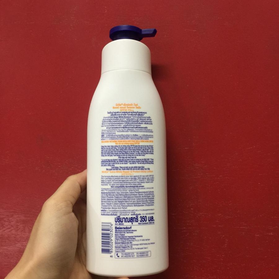 Sữa Dưỡng Thể Dưỡng Trắng NIVEA Giúp Phục Hồi &amp; Chống Nắng SPF 30 (350ml) - 88311