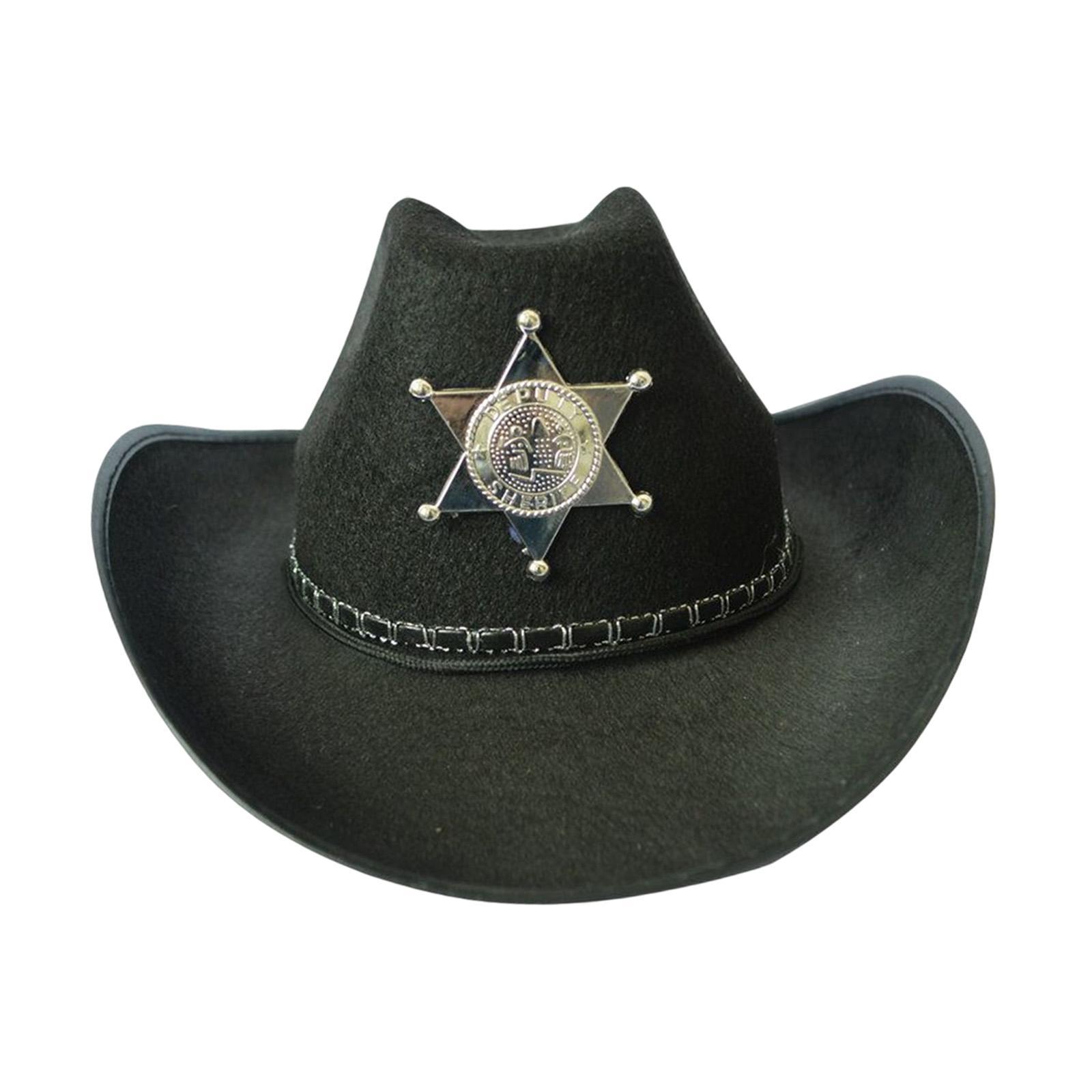 Cowboy Hat Wide Roll up Brim Gentleman Hat for Performance Outdoor Role Play