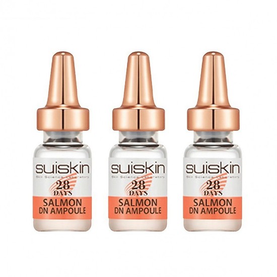 Bộ 3 chai Tinh chất Tế bào gốc DNA Trứng Cá Hồi tái tạo, phục hồi da Suiskin Salmon DN Ampoule 28 days 2ml/chai [ Được Mask 3W Clinic ]