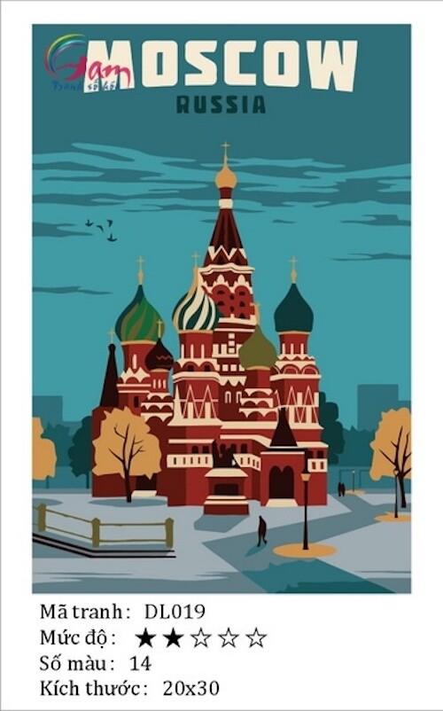 Tranh sơn dầu số hoá tự tô màu Gam DL19 20x30cm căng sẵn khung