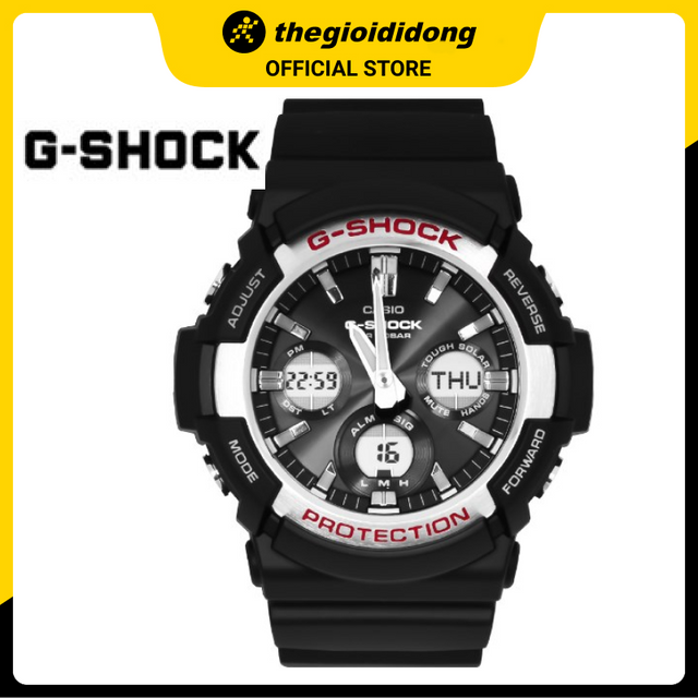 Đồng hồ kim nam dây nhựa G-SHOCK GAS-100-1ADR Đen - Hàng chính hãng