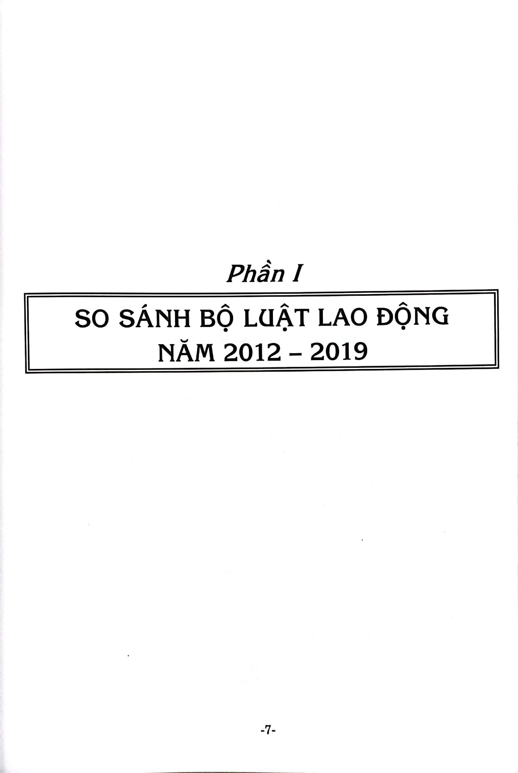So Sánh Bộ Luật Lao Động Năm 2012-2019 Và Các Văn Bản Hướng Dẫn Thi Hành