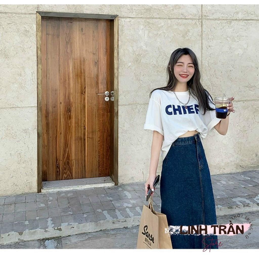 Sét Áo Thun CHIEF Mix Chân Váy Jean Sẻ Áo Phông Mix Chân Váy Jean Sẻ Linh Trần Store
