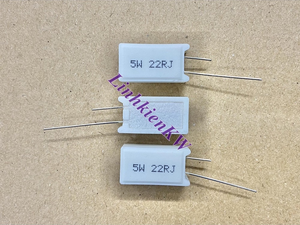 Trở Sứ Cắm 5W 22RJ 1% Chân Đồng, Mới 100%.