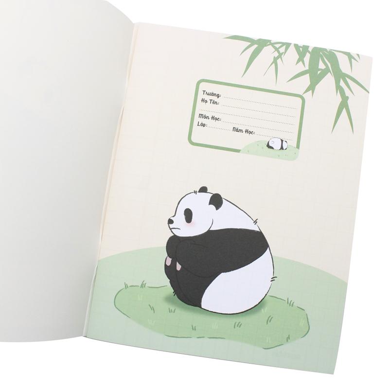 Combo 10 Tập Học Sinh Fluffy Panda - Miền Nam - 4 Ô Ly - 96 Trang 80gsm - The Sun 02 - Tặng Nhãn Vở Kèm Sticker