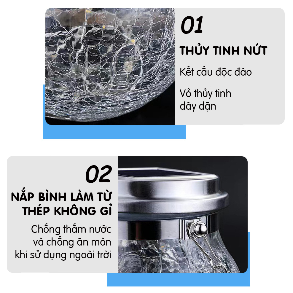 Đèn năng lượng mặt trời trang trí sân vườn treo cây hình hũ, siêu xinh- K1518