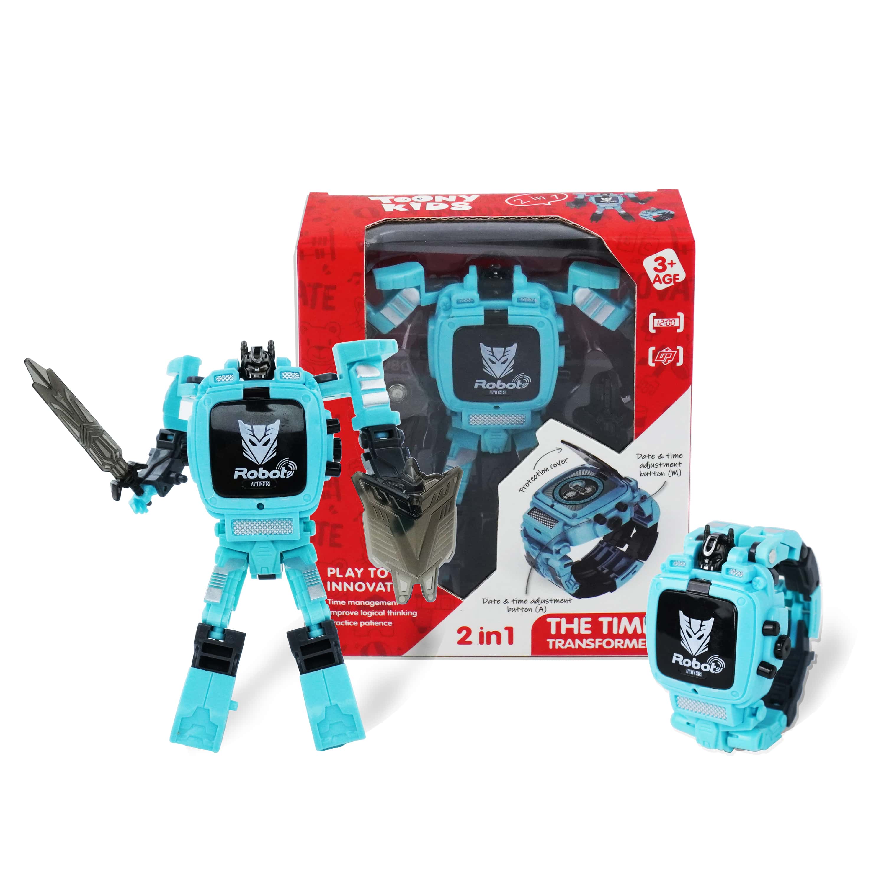 Đồ Chơi TOONYKIDS Đồng Hồ Đeo Tay Người Máy The Time Transformer TN030 [Tặng Kèm Sticker