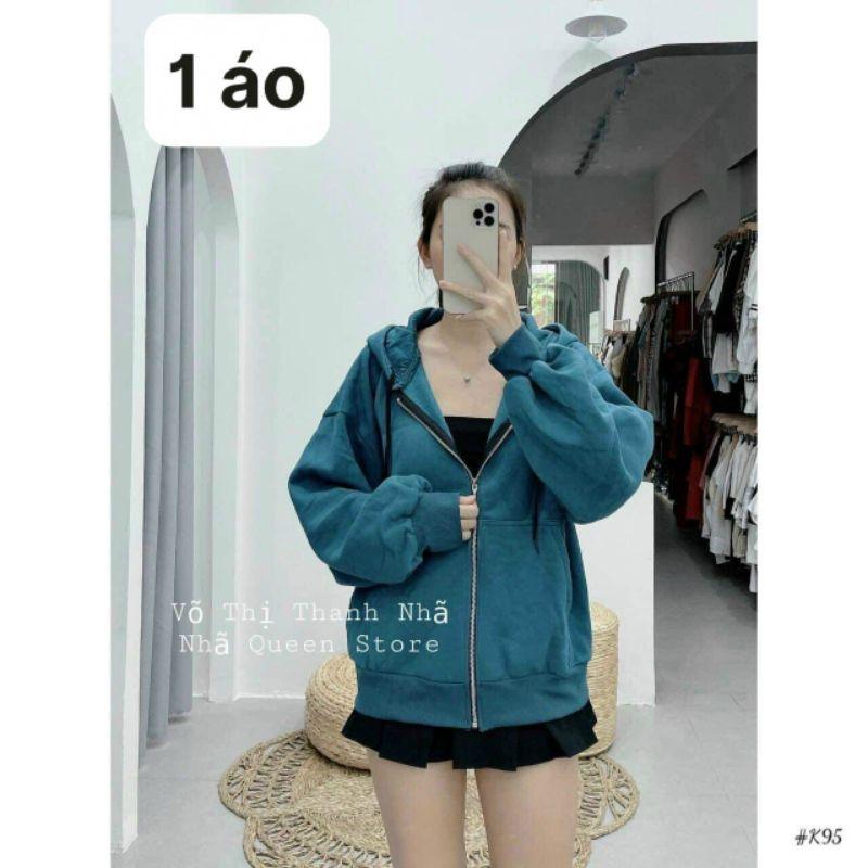 Áo Khoác nỉ Chống nắng Cho Nữ Form Rộng có dây kéo Unisex SIÊU ĐẸP