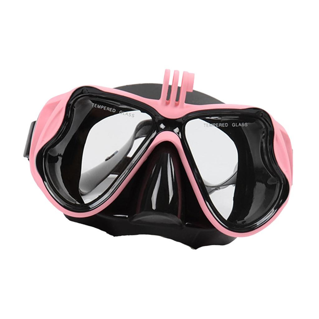 Adult Scuba Diving Mask Tempered Glasses Snorkeling Anti-Fog Goggles Pink