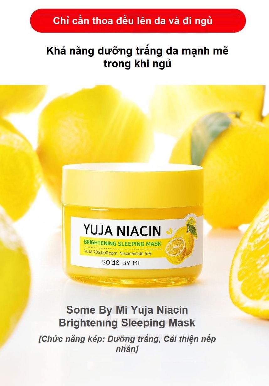 Combo Tinh Chất + Mặt Nạ Ngủ Dưỡng Trắng Da Chiết Xuất Quả Thanh Yên Some By Mi Yuja Niacin 30 Days