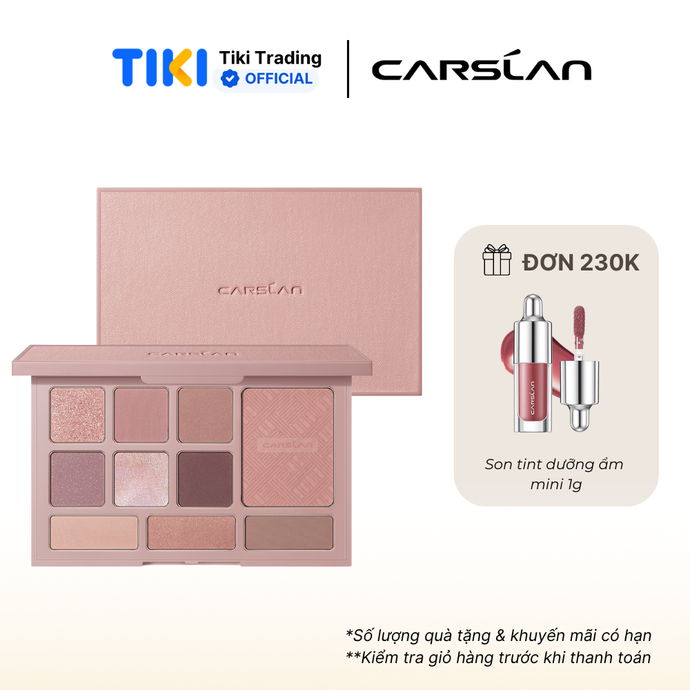 Bảng phấn mắt Carslan 10 màu Phấn má hồng Phấn bắt sáng Tạo khối 18g
